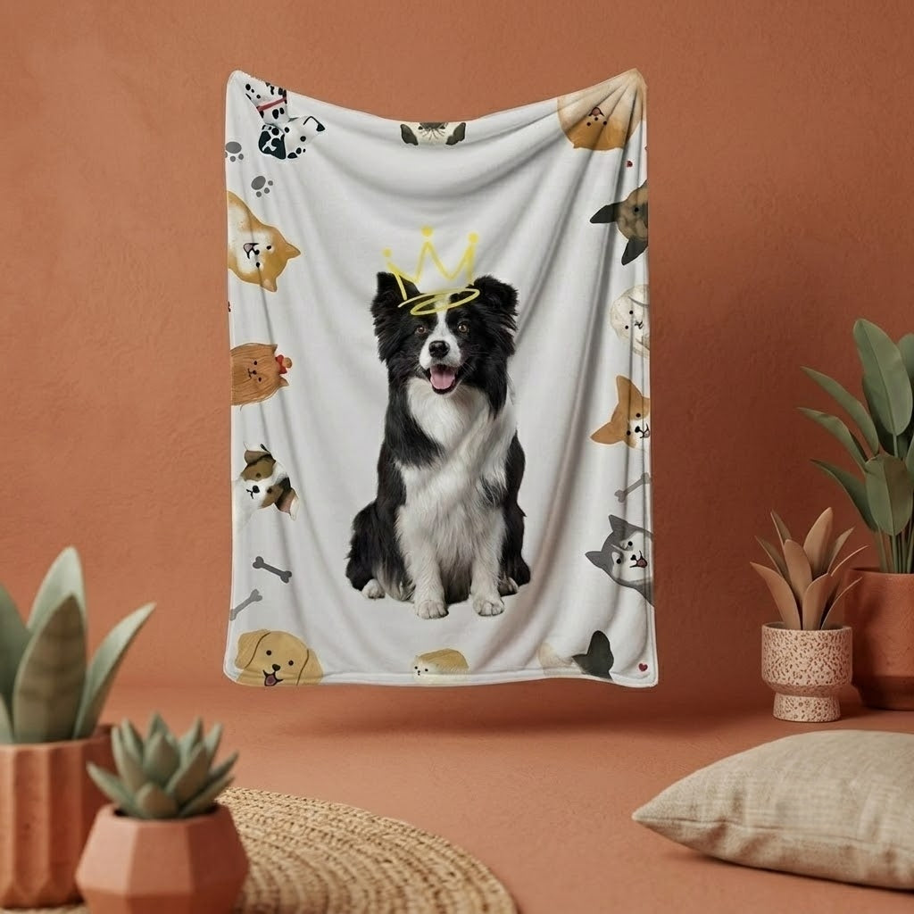 Personalized Pet Photo Blanket | Custom Cat Dog Picture  Throw Blanket | Soft Flannel Pet Memorial Gift